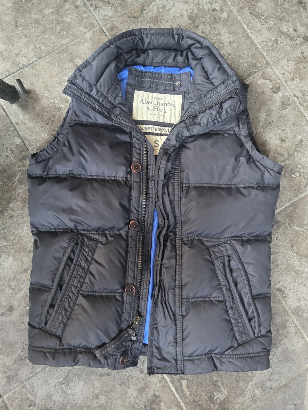 Vintage Y2K Abercrombie & Fitch Navy Rock Summit Down Puffer Vest Navy Blue S